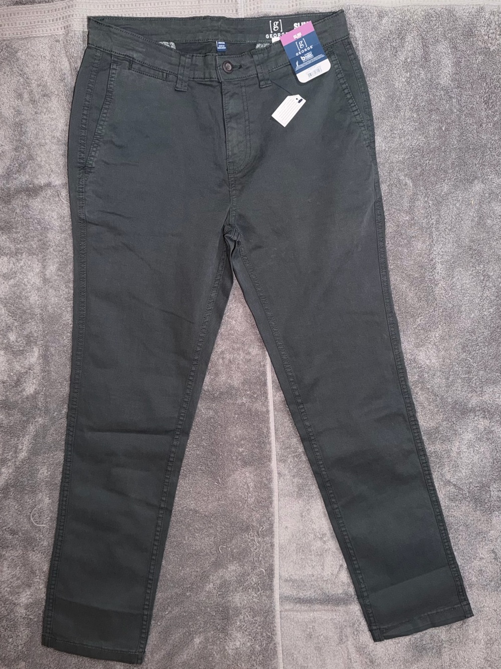 George Men's Slim Straight Jeans - Charcoal Gray